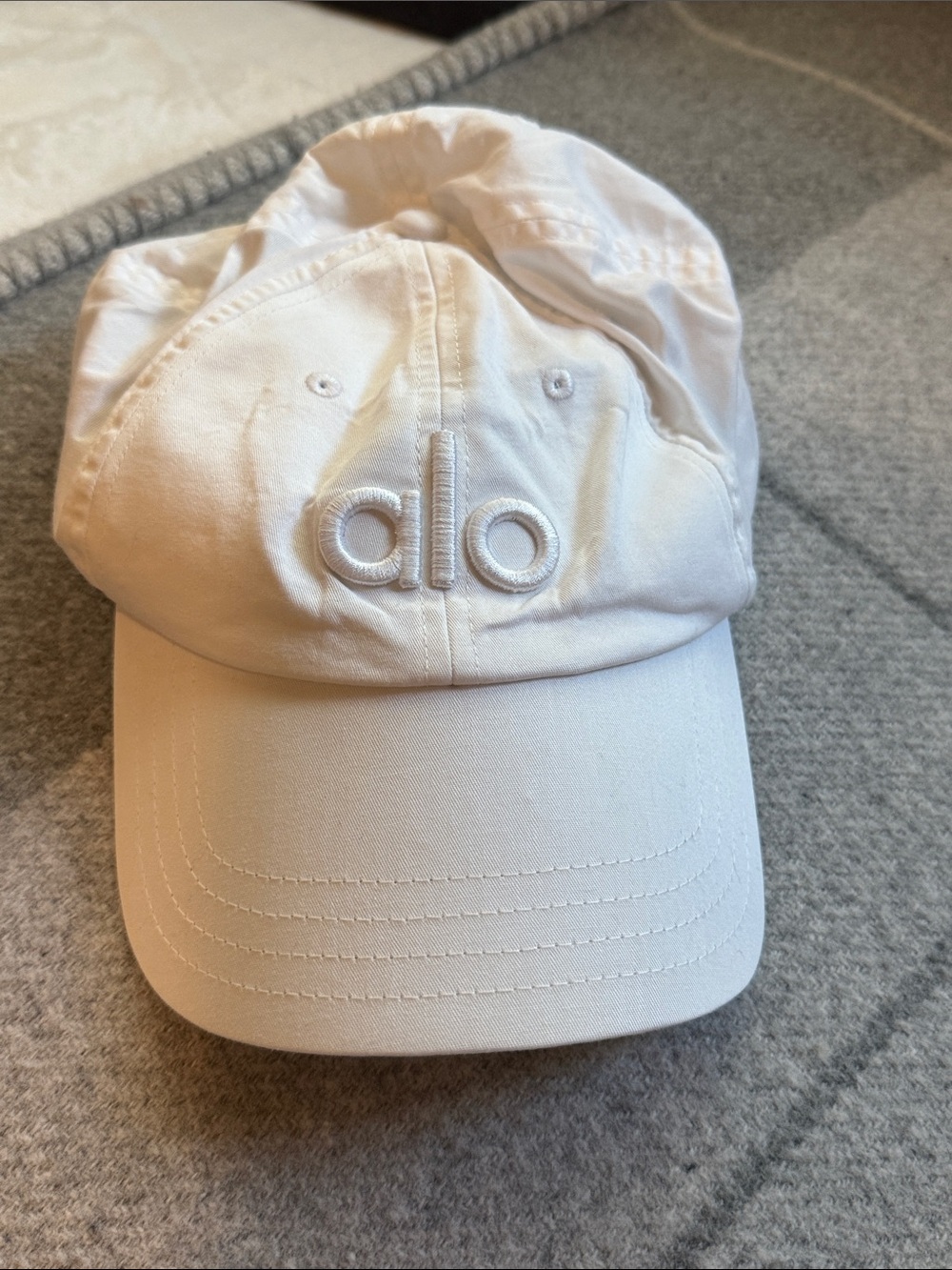 ALO Yoga White Embroidered Logo Baseball Hat